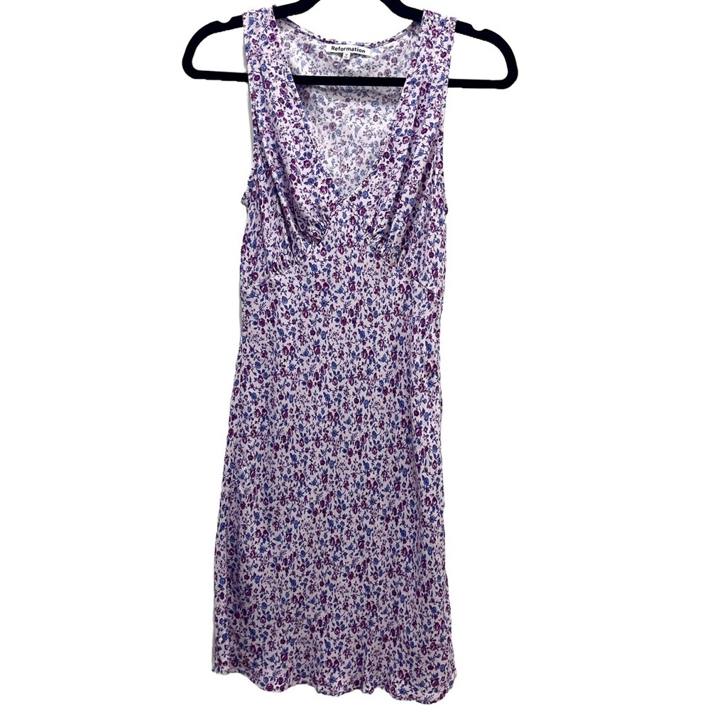 Reformation Purple Floral Mini Dress - Picture 3 of 11